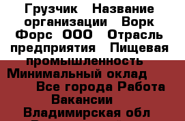 Грузчик › Название организации ­ Ворк Форс, ООО › Отрасль предприятия ­ Пищевая промышленность › Минимальный оклад ­ 25 000 - Все города Работа » Вакансии   . Владимирская обл.,Вязниковский р-н